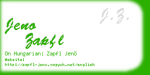 jeno zapfl business card